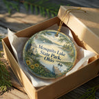 Mosquito Lake State Park Ohio Watercolor Ceramic Ornament, Park Landscape Souvenir, Ohio State Park Keepsake Gift — photo 8