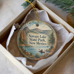 Watercolor Navajo Lake State Park New Mexico Ceramic Ornament, Travel Souvenir, Outdoor Adventure Keepsake, Park Landmark Gift — photo 3