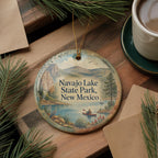 Watercolor Navajo Lake State Park New Mexico Ceramic Ornament, Travel Souvenir, Outdoor Adventure Keepsake, Park Landmark Gift — photo 5