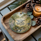 New Glarus Woods State Park Wisconsin Watercolor Ceramic Ornament, New Glarus WI Travel Souvenir Keepsake Gift — photo 2