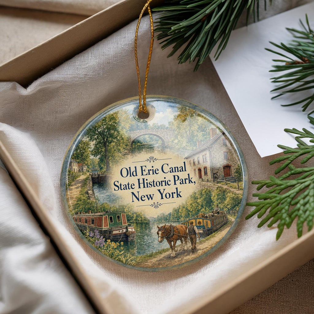 Old Erie Canal State Historic Park New York Watercolor Ceramic Ornament, Erie Canal Landmark Souvenir Gift — photo 4