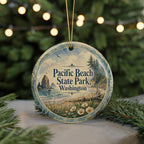 Pacific Beach State Park Washington Watercolor Ceramic Ornament, Coastal Beach Scene Souvenir, Pacific Northwest Travel Gift — photo 7