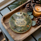 Pattison State Park Wisconsin Watercolor Ceramic Ornament, Superior Area Nature Landmark Souvenir Gift — photo 2