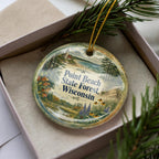 Point Beach State Forest Wisconsin Ceramic Ornament, Watercolor Nature Park Souvenir, Lake Michigan Coastal Forest Keepsake — photo 1
