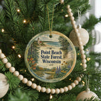 Point Beach State Forest Wisconsin Ceramic Ornament, Watercolor Nature Park Souvenir, Lake Michigan Coastal Forest Keepsake — photo 6