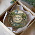 Quechee State Park Vermont Watercolor Ceramic Ornament, Quechee Gorge Souvenir, Vermont State Park Keepsake, New England Travel Gift — photo 1