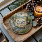 Quechee State Park Vermont Watercolor Ceramic Ornament, Quechee Gorge Souvenir, Vermont State Park Keepsake, New England Travel Gift — photo 2