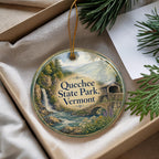 Quechee State Park Vermont Watercolor Ceramic Ornament, Quechee Gorge Souvenir, Vermont State Park Keepsake, New England Travel Gift — photo 4