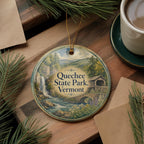 Quechee State Park Vermont Watercolor Ceramic Ornament, Quechee Gorge Souvenir, Vermont State Park Keepsake, New England Travel Gift — photo 5