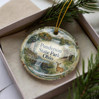 Punderson State Park Ohio Watercolor Ceramic Ornament, Geauga County State Park Souvenir, Ohio Travel Keepsake Gift — photo 1