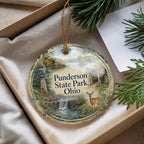 Punderson State Park Ohio Watercolor Ceramic Ornament, Geauga County State Park Souvenir, Ohio Travel Keepsake Gift — photo 4