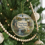 Punderson State Park Ohio Watercolor Ceramic Ornament, Geauga County State Park Souvenir, Ohio Travel Keepsake Gift — photo 6