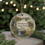 Punderson State Park Ohio Watercolor Ceramic Ornament, Geauga County State Park Souvenir, Ohio Travel Keepsake Gift — photo 7