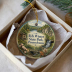 R B Winter State Park Pennsylvania Watercolor Ceramic Ornament, State Park Souvenir, Outdoor Nature Travel Keepsake Gift — photo 2