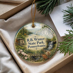 R B Winter State Park Pennsylvania Watercolor Ceramic Ornament, State Park Souvenir, Outdoor Nature Travel Keepsake Gift — photo 4