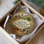 Red Clay State Historic Park Tennessee Watercolor Ceramic Ornament, Tennessee State Park Souvenir Gift, Travel Keepsake Ornament — photo 3