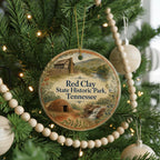 Red Clay State Historic Park Tennessee Watercolor Ceramic Ornament, Tennessee State Park Souvenir Gift, Travel Keepsake Ornament — photo 6