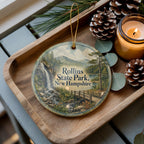 Rollins State Park New Hampshire Watercolor Ceramic Ornament, Mount Kearsarge Scenic Souvenir Gift, NH State Park Keepsake — photo 3