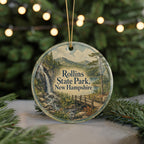 Rollins State Park New Hampshire Watercolor Ceramic Ornament, Mount Kearsarge Scenic Souvenir Gift, NH State Park Keepsake — photo 7