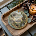 Robbers Cave State Park Oklahoma Watercolor Ceramic Ornament, Park Souvenir Keepsake, Travel Gift, Oklahoma Landmark Decor — photo 3