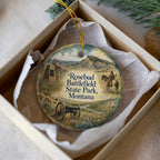 Rosebud Battlefield State Park Montana Watercolor Ceramic Ornament, Historic Battlefield Landmark Souvenir Keepsake Gift — photo 3