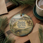 Rosebud Battlefield State Park Montana Watercolor Ceramic Ornament, Historic Battlefield Landmark Souvenir Keepsake Gift — photo 5