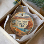 Sand Hollow State Park Utah Watercolor Ceramic Ornament, Utah State Park Souvenir, Travel Keepsake Gift — photo 3