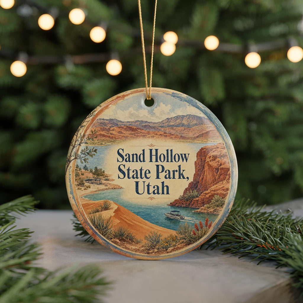 Sand Hollow State Park Utah Watercolor Ceramic Ornament, Utah State Park Souvenir, Travel Keepsake Gift — photo 7