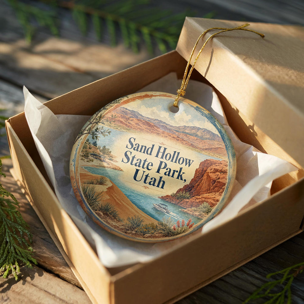 Sand Hollow State Park Utah Watercolor Ceramic Ornament, Utah State Park Souvenir, Travel Keepsake Gift — photo 8