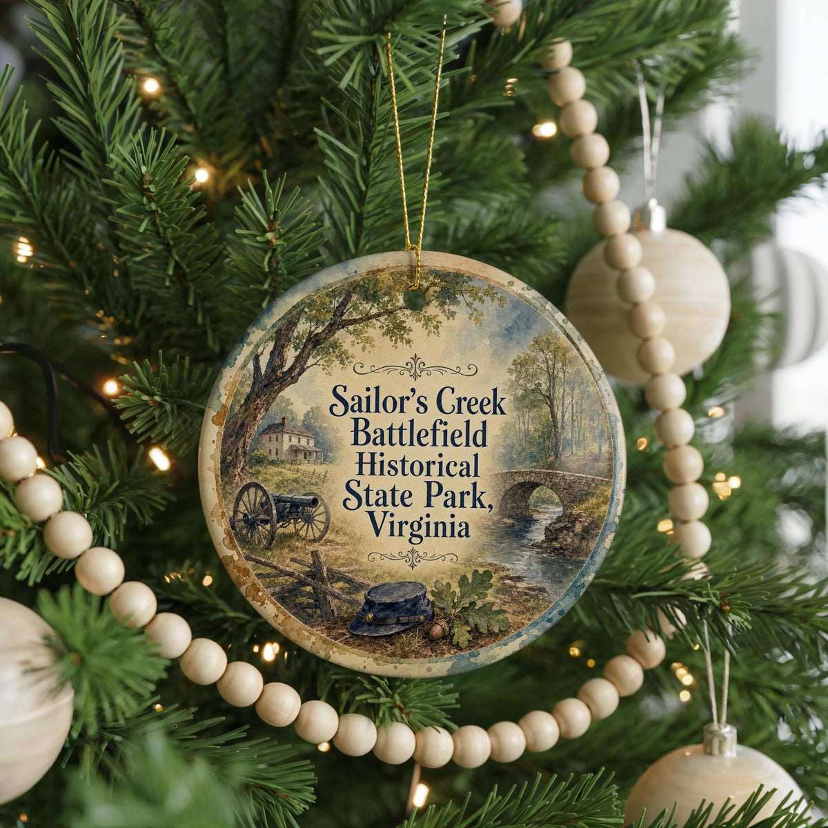 Sailor’s Creek Battlefield Historical State Park Watercolor Ceramic Ornament, Civil War Battlefield Virginia Souvenir Gift — photo 6