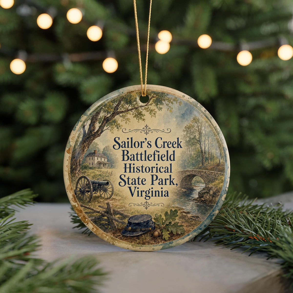 Sailor’s Creek Battlefield Historical State Park Watercolor Ceramic Ornament, Civil War Battlefield Virginia Souvenir Gift — photo 7
