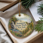 Sampson State Park New York Watercolor Ceramic Ornament, Finger Lakes State Park Souvenir, Travel Keepsake Gift — photo 4