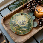 Seyon Lodge State Park Vermont Ceramic Ornament, Watercolor Vermont State Park Souvenir, Lake & Forest Travel Keepsake Gift — photo 3