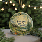 Seyon Lodge State Park Vermont Ceramic Ornament, Watercolor Vermont State Park Souvenir, Lake & Forest Travel Keepsake Gift — photo 7