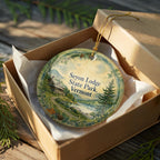 Seyon Lodge State Park Vermont Ceramic Ornament, Watercolor Vermont State Park Souvenir, Lake & Forest Travel Keepsake Gift — photo 8
