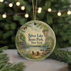 Silver Lake State Park New York Watercolor Ceramic Ornament, State Park Souvenir, Travel Keepsake, Holiday Tree Decor — photo 7