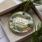 Stone Mountain State Park North Carolina Watercolor Ceramic Ornament, Blue Ridge Mountains Travel Souvenir Keepsake Gift — photo 2