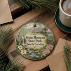 Stone Mountain State Park North Carolina Watercolor Ceramic Ornament, Blue Ridge Mountains Travel Souvenir Keepsake Gift — photo 5