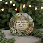 Stone Mountain State Park North Carolina Watercolor Ceramic Ornament, Blue Ridge Mountains Travel Souvenir Keepsake Gift — photo 7