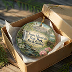 Stone Mountain State Park North Carolina Watercolor Ceramic Ornament, Blue Ridge Mountains Travel Souvenir Keepsake Gift — photo 8