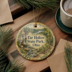 Tar Hollow State Park Ohio Ceramic Ornament, Watercolor Park Landscape Souvenir, Ohio State Park Keepsake Gift — photo 5