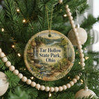 Tar Hollow State Park Ohio Ceramic Ornament, Watercolor Park Landscape Souvenir, Ohio State Park Keepsake Gift — photo 6
