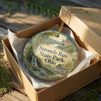 Strouds Run State Park Ohio Ceramic Ornament, Watercolor Park Landscape Souvenir, Athens Ohio Travel Keepsake Gift — photo 8
