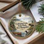 Umbagog Lake State Park New Hampshire Watercolor Ceramic Ornament, Lake Landscape Souvenir Gift, Outdoor Nature Travel Keepsake — photo 4