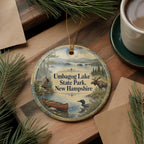 Umbagog Lake State Park New Hampshire Watercolor Ceramic Ornament, Lake Landscape Souvenir Gift, Outdoor Nature Travel Keepsake — photo 5