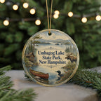 Umbagog Lake State Park New Hampshire Watercolor Ceramic Ornament, Lake Landscape Souvenir Gift, Outdoor Nature Travel Keepsake — photo 7