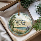 Verona Beach State Park New York Watercolor Ceramic Ornament, Oneida Lake State Park Souvenir Gift, Travel Keepsake Decor — photo 4