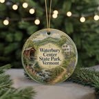 Waterbury Center State Park Vermont Watercolor Ceramic Ornament, Vermont State Park Souvenir, Lake & Mountain Keepsake Gift — photo 7