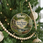 West Branch State Park Ohio Watercolor Ceramic Ornament, Ohio State Park Souvenir, Nature Travel Keepsake, Christmas Tree Decor — photo 6
