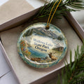 Wallowa Lake State Park Oregon Watercolor Ceramic Ornament, Wallowa Mountains Souvenir, Lake and Pine Trees Keepsake Gift — photo 1